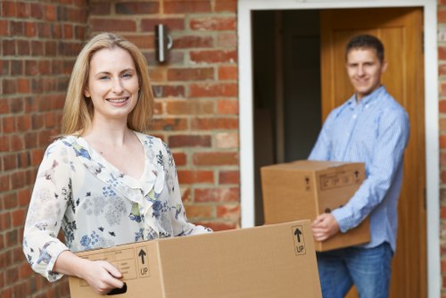 Furniture and boxes prepared for a local house move
