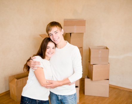 Packed moving boxes and furniture for a residential removal in Earls Court