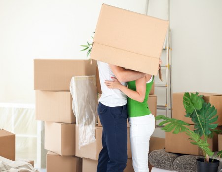 Moving van loaded for a house removal near Earls Court