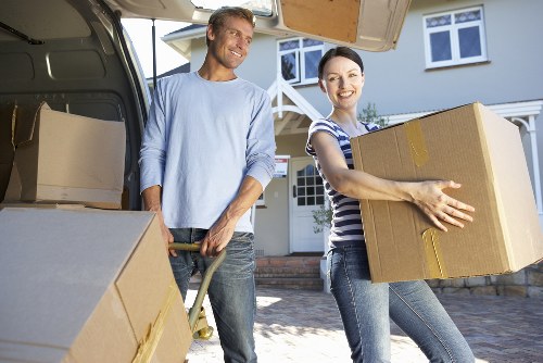 Packing boxes and household items for a flat move in Earls Court