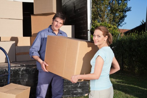 Furniture and boxes being prepared for a move
