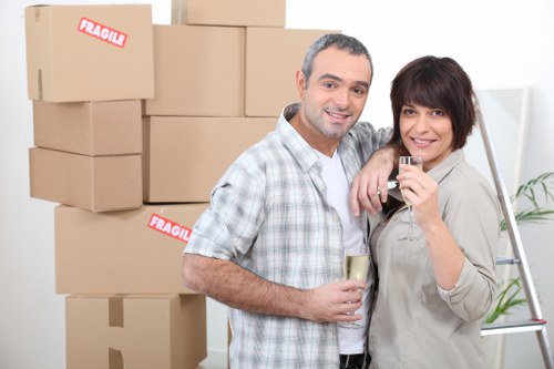 Fragile household items securely packed for transport during an Earlscourt move